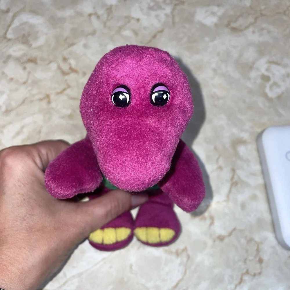 Vintage‎ 1997 Gund Lyons Group Tiny Barney Purple Dinosaur Beanbag Plush 7
